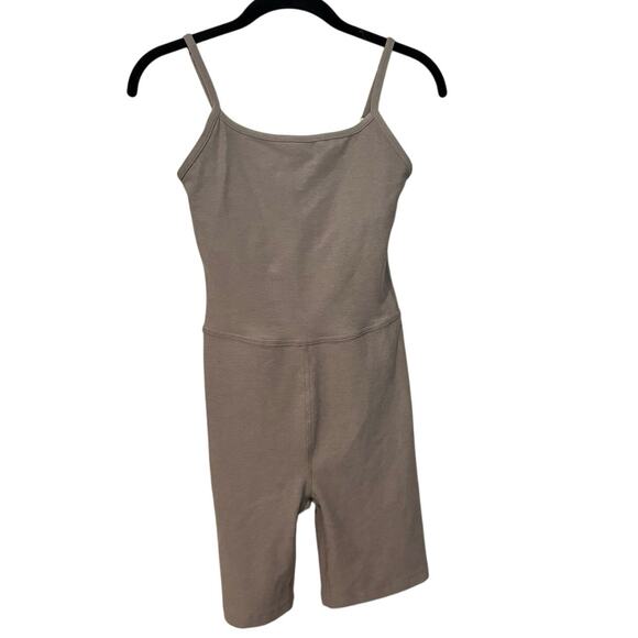 Beyond Yoga Brown Birch Heather Spacedye Keep Pace Biker Jumpsuit Size XS - Picture 3 of 10